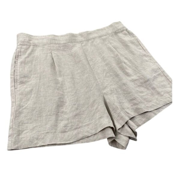 Madewell Clean Pull-On Shorts Linen/Cotton Natural Undyed XL Womens NJ683 - Picture 5 of 6